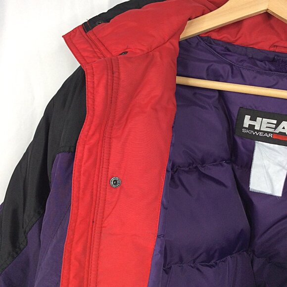 Vintage 90s HEAD Skiwear Jacket Mens Size Large Purple Red Thick Snowmobile - Picture 11 of 16